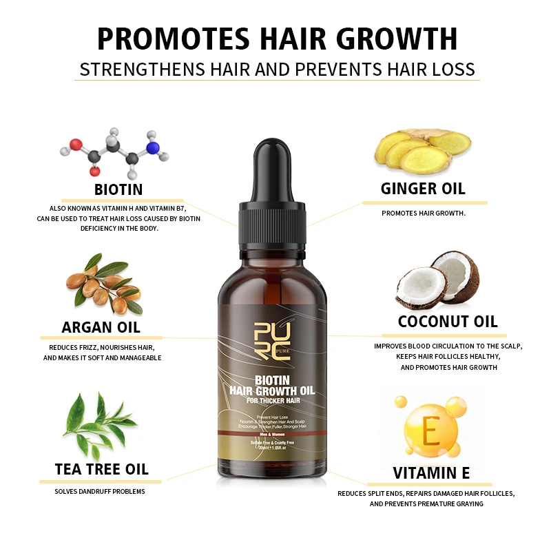 PURC البيوتين زيت الشعر منتجات - مراجعة Ingrown Hair Serum وسعره