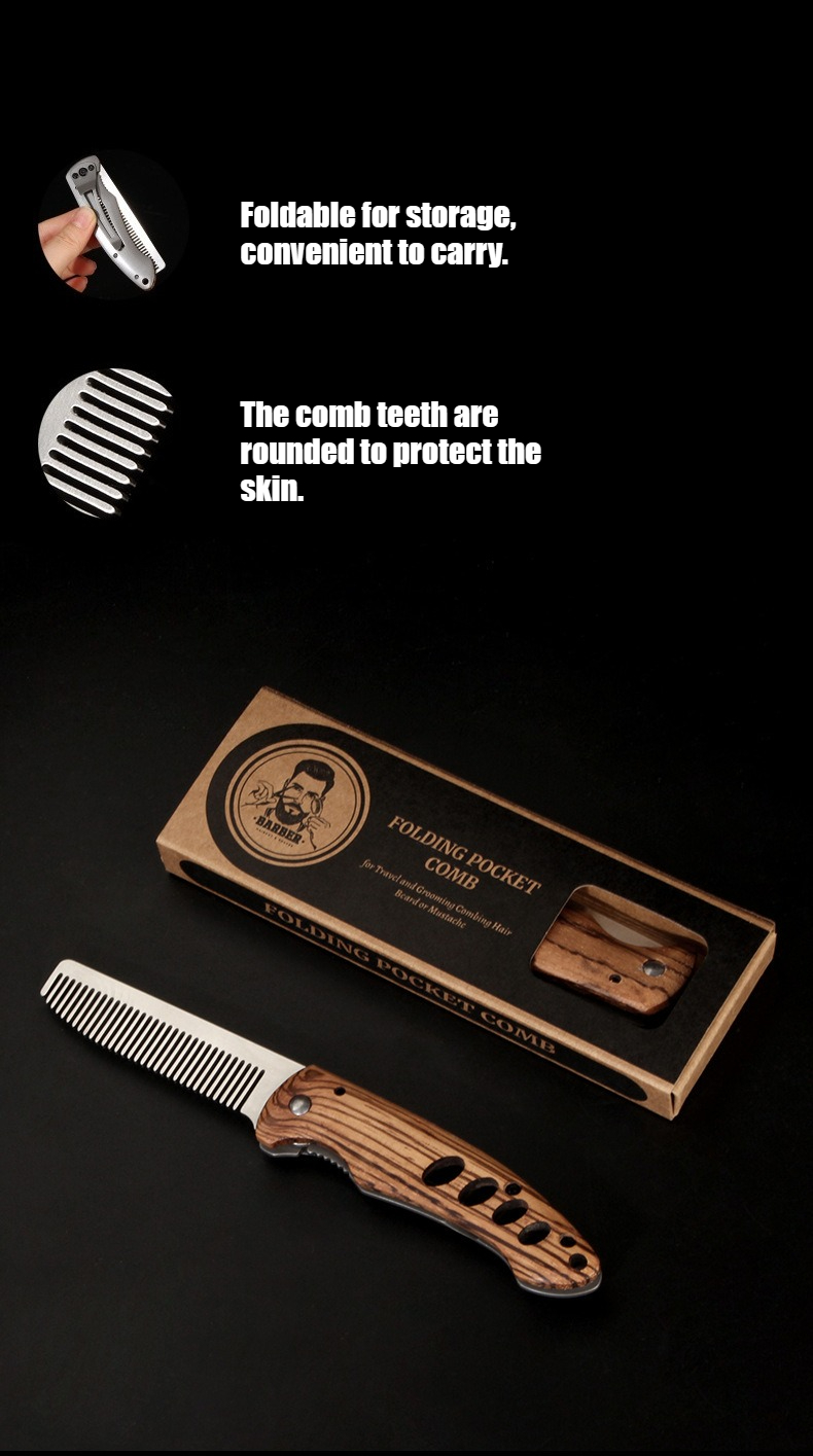 مشط لحية قابل للطي من الخشب ال - مراجعة Mens Grooming Kit Bag وسعره